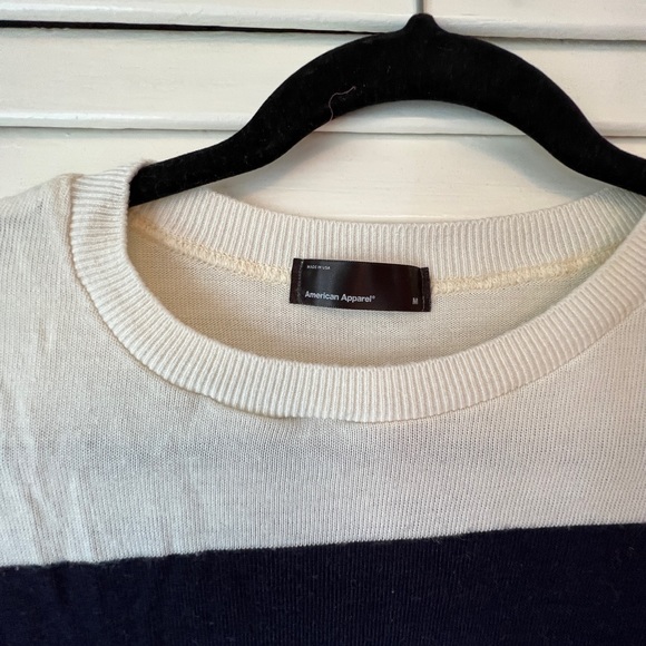 American Apparel Navy & White Striped Tissue Sweater - Picture 3 of 5